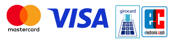 Kreditkarten: Visa, MasterCard, American Express