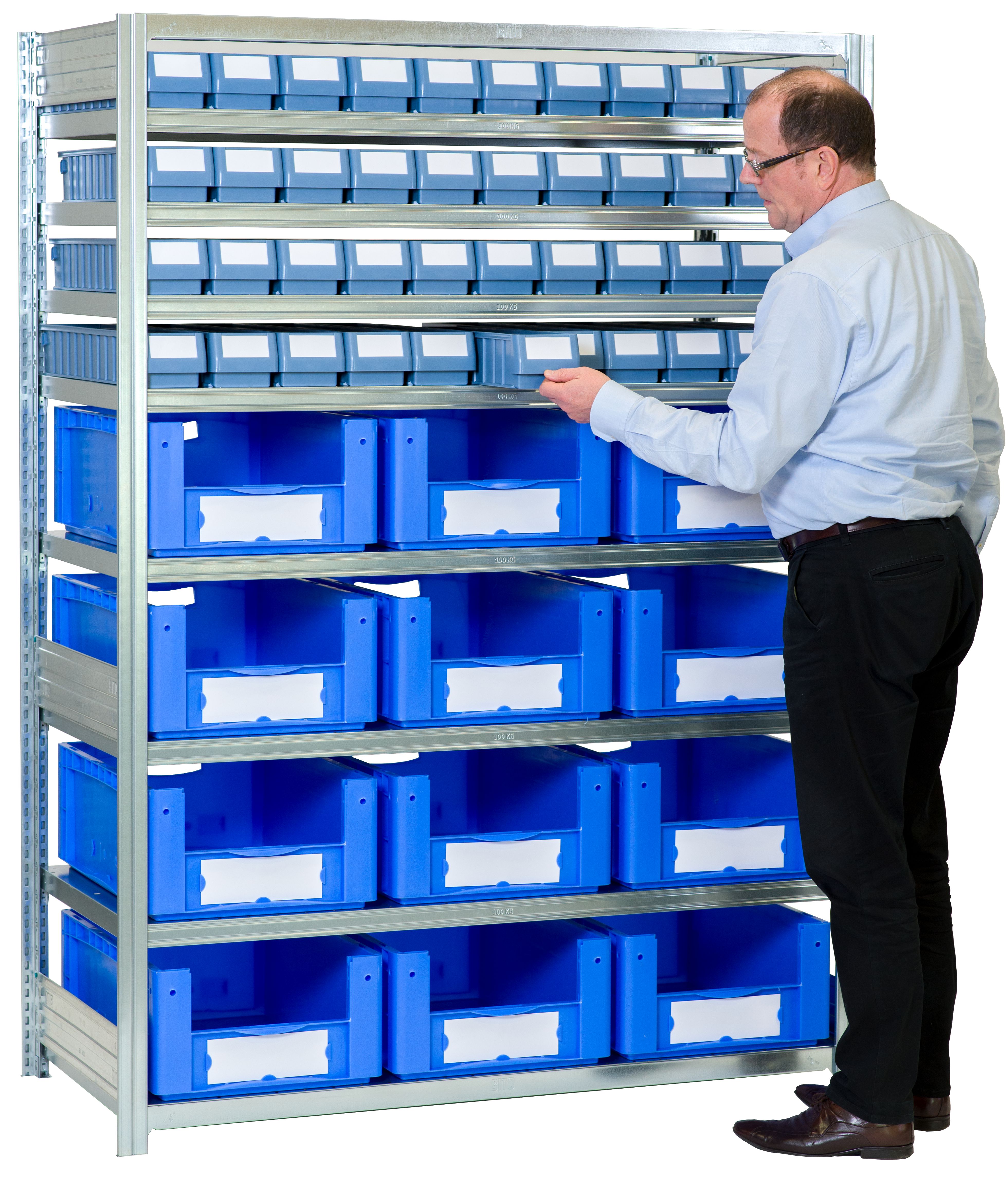Behälterregale XL & RK - glanzverzinkte Ausführung