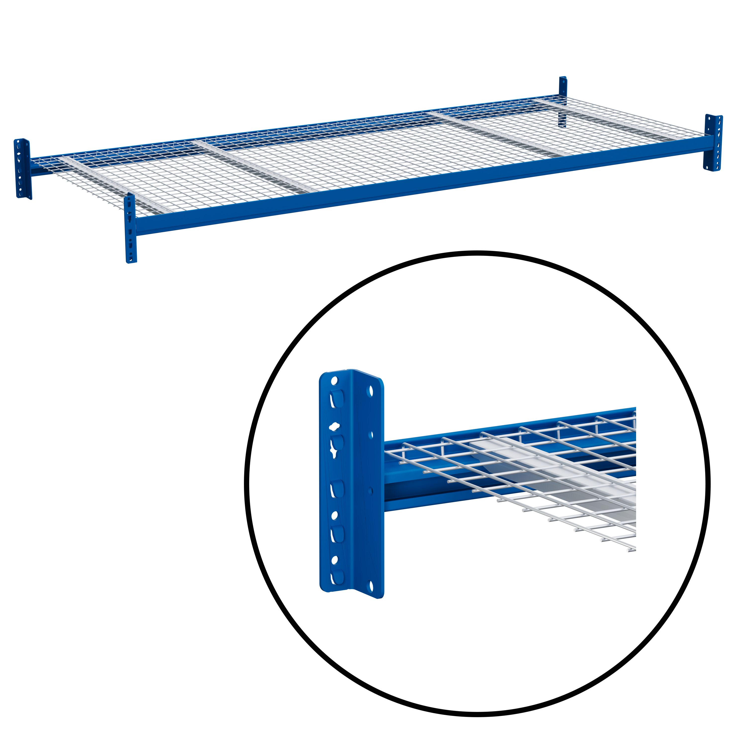 Komplette Fachebenen - mit verzinktem Drahtgitter, auf Stufentraversen, 1 Ebene