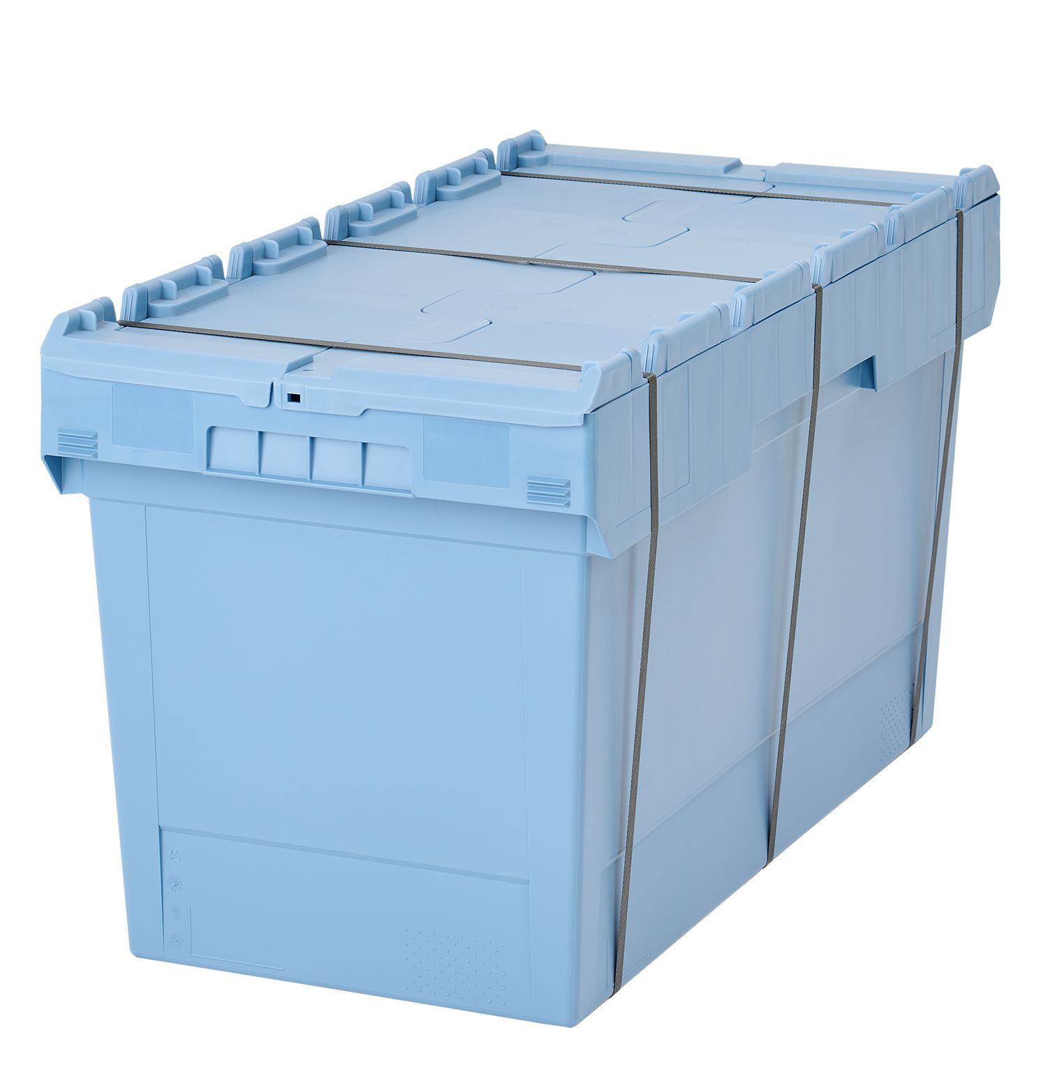 Mehrwegbehälter MB MBDU84421 - mit anscharniertem zweiteiligem und umreifbarem Klappdeckel