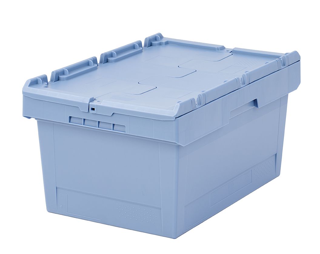 Mehrwegbehälter MB MBDU64271 - mit anscharniertem zweiteiligem und umreifbarem Klappdeckel