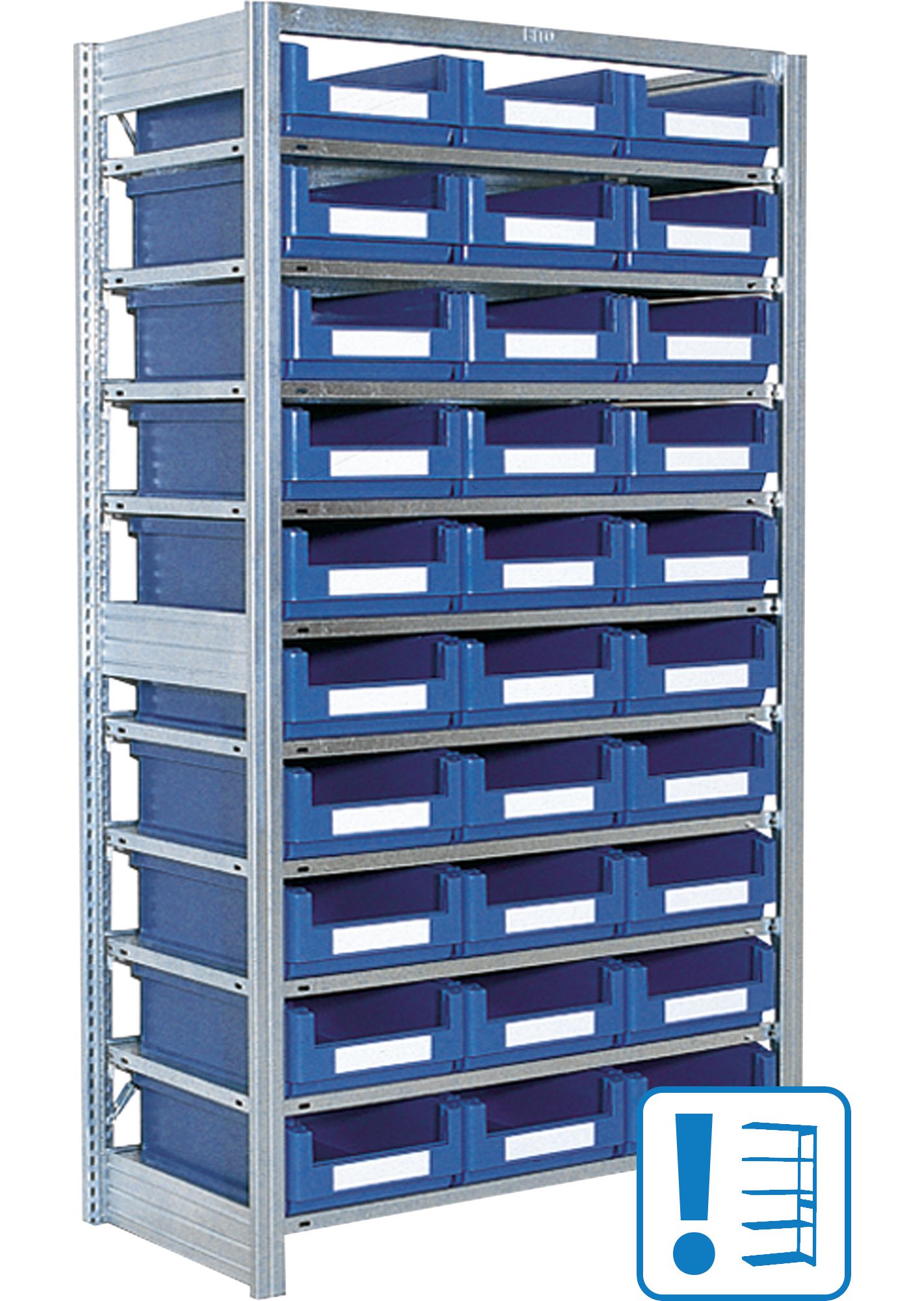 Behälterregale SK - mit 30 Sichtlagerkästen SK