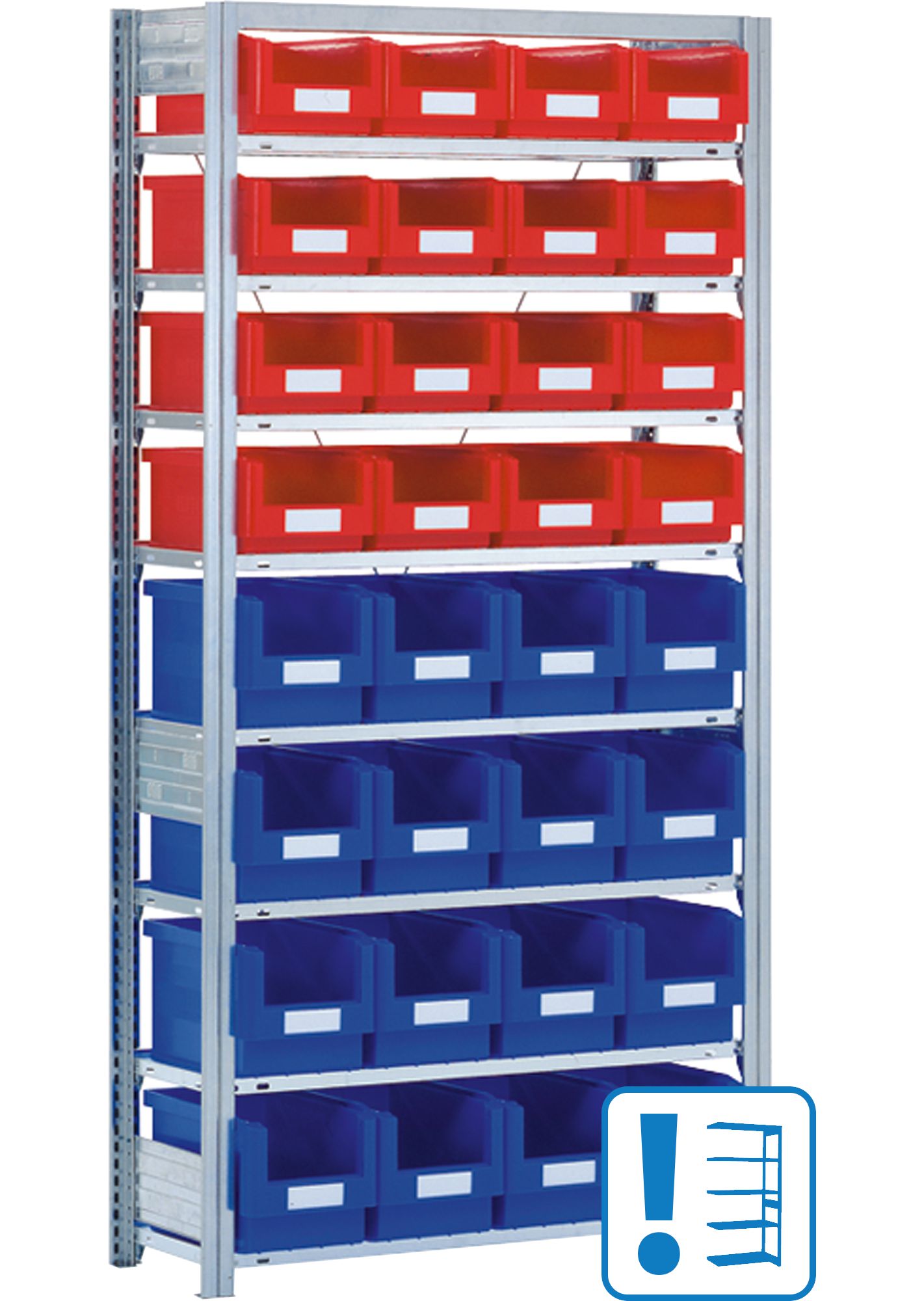 Behälterregale SK - mit 32 Sichtlagerkästen SK