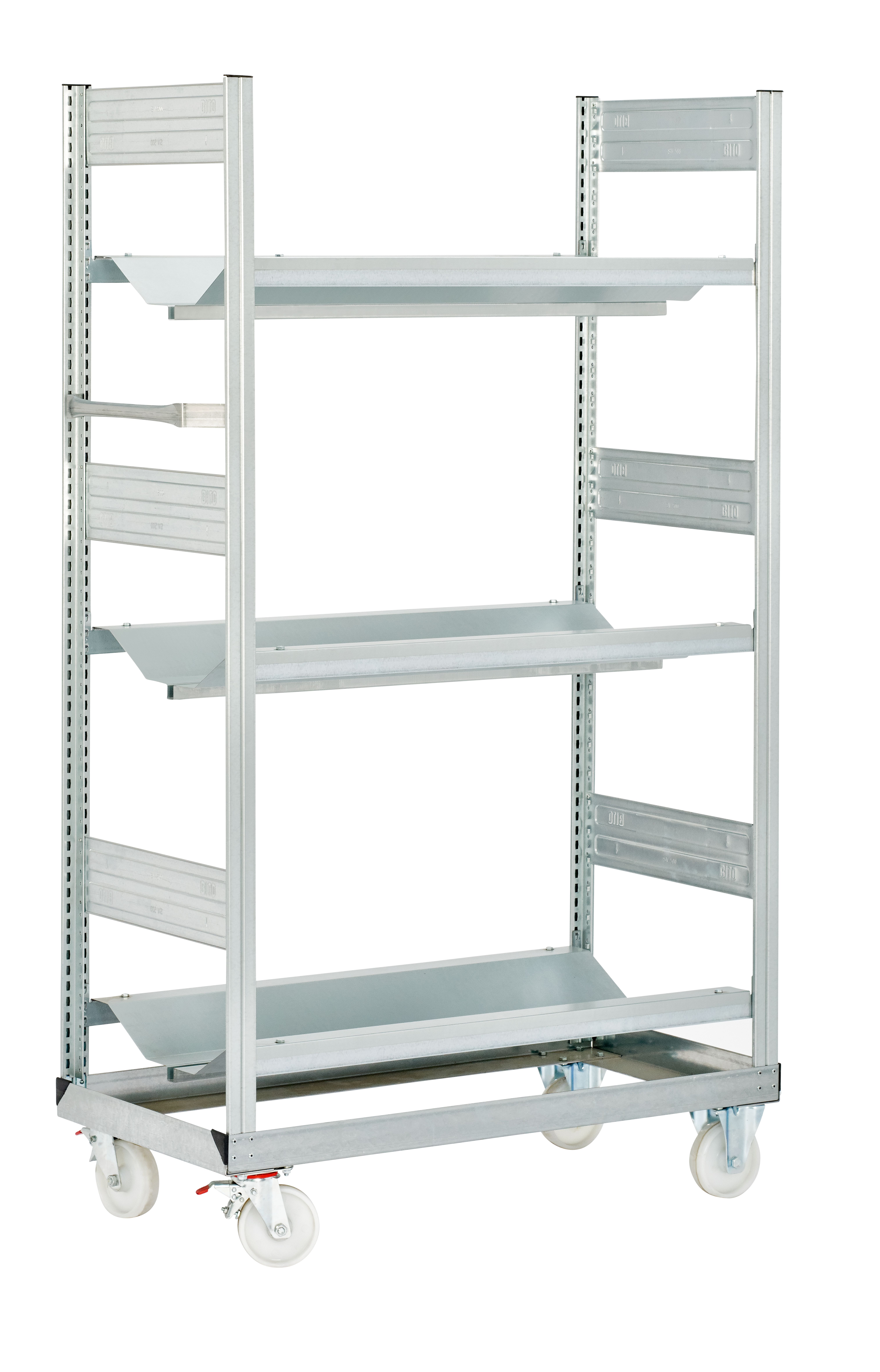 Schlauchlagerregale - Regalwagen, glanzverzinkte Ausführung