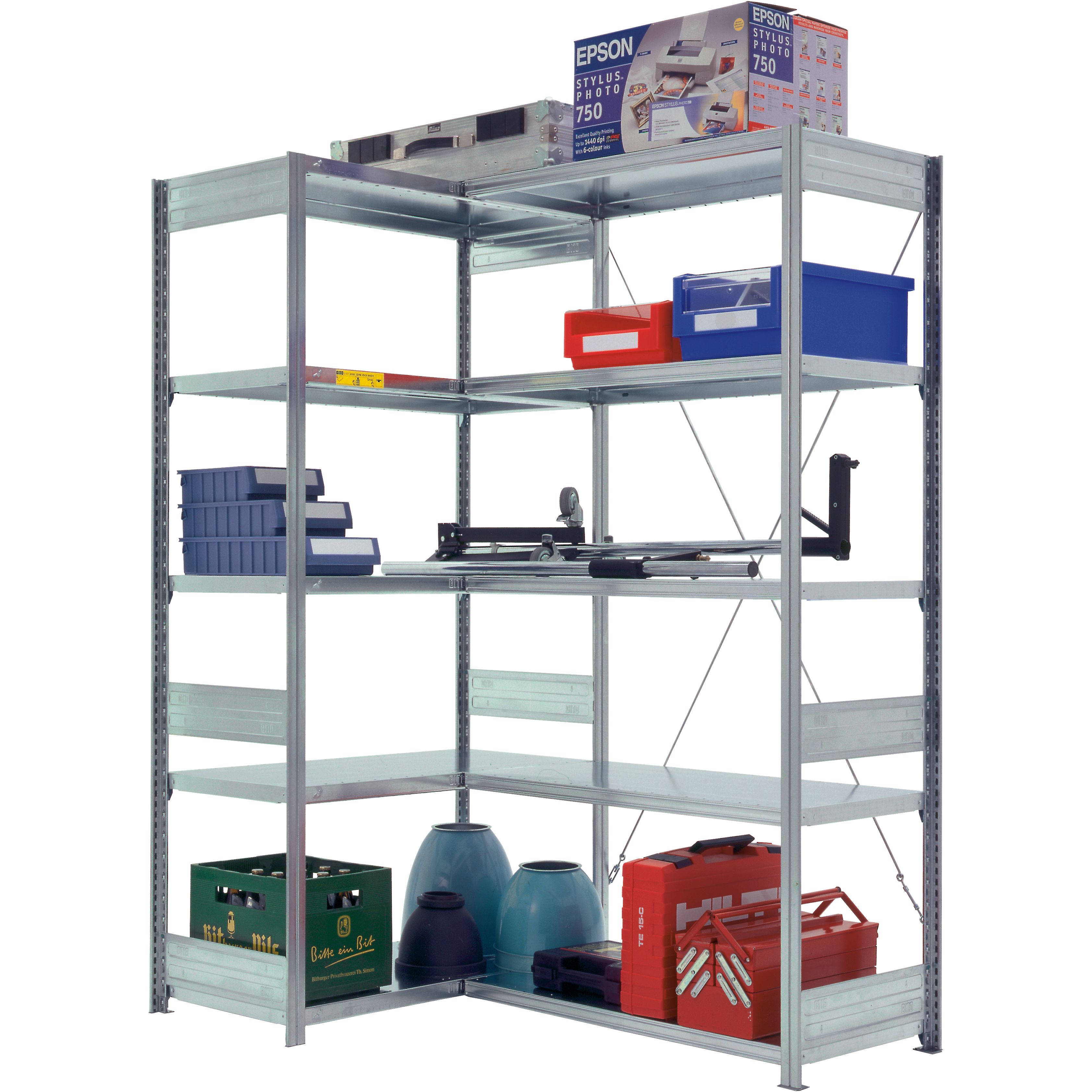 Eckregale - glanzverzinkte Ausführung