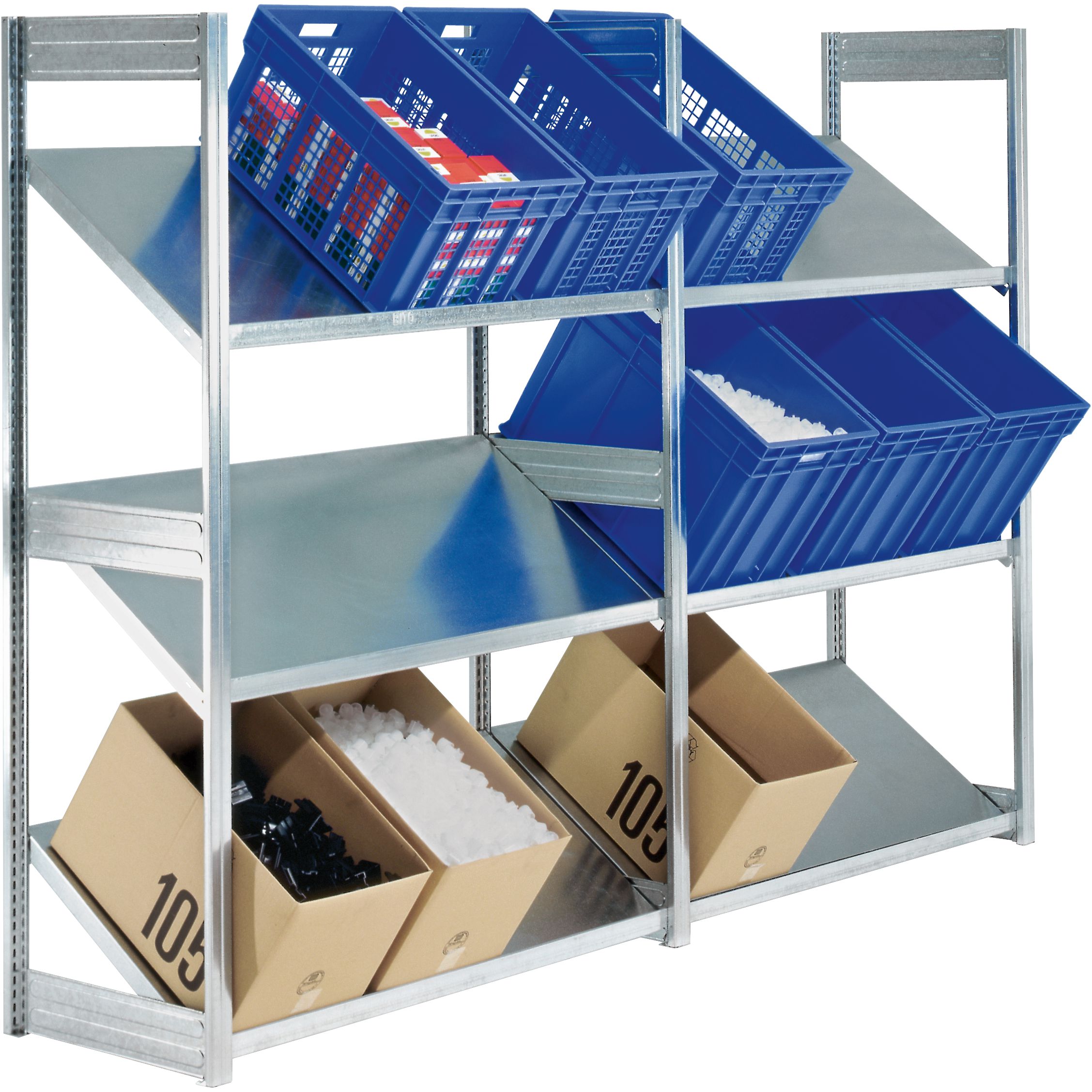 Schrägbodenregale - Schrägböden 30° geneigt