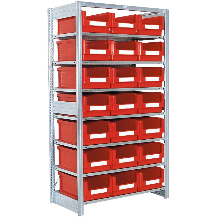 Behälterregale SK - mit 21 Sichtlagerkästen SK