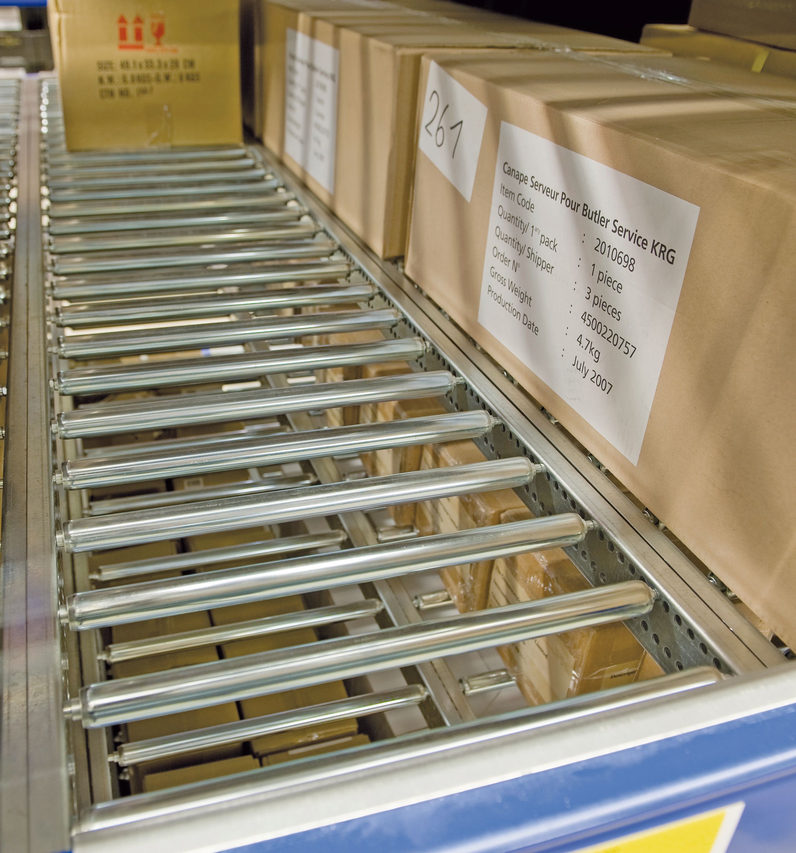 Komplette Fachebenen - mit Rollenbahnen