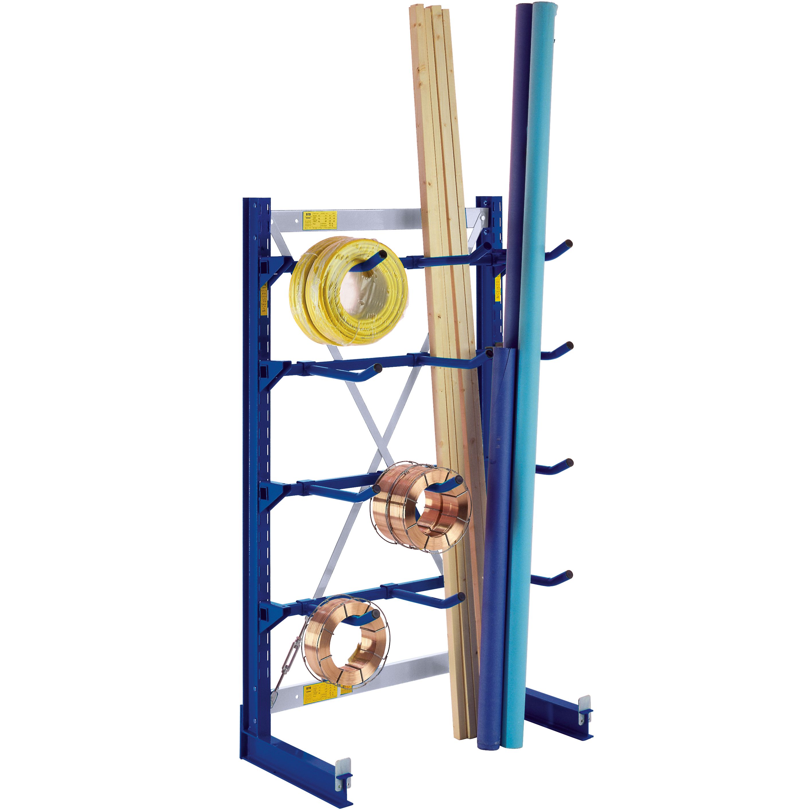 Kragarmregale Typ L - mit Rohrkragarmen, zweiseitige Nutzung