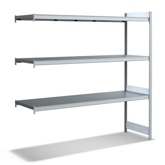 Großfachregale mit Stahlböden - glanzverzinkte Ausführung