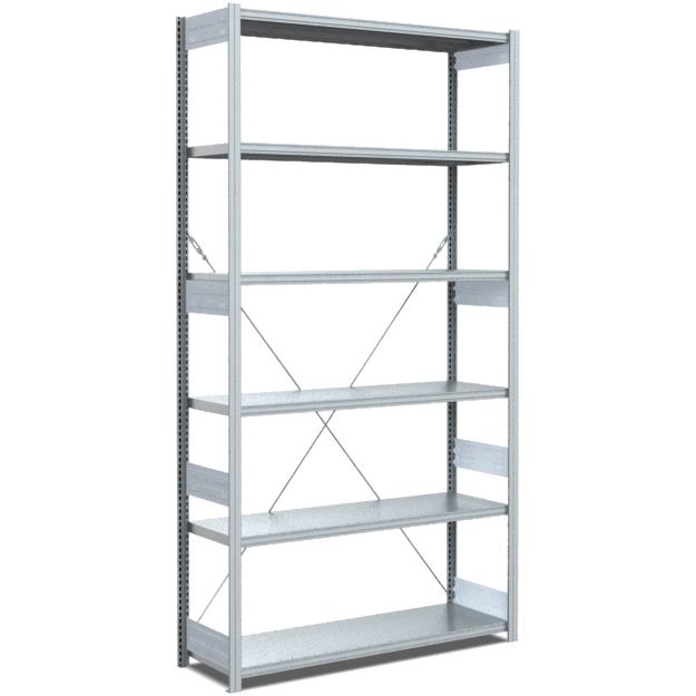 Fachbodenregale Typ EL - Fachlast 100 kg - glanzverzinkte Ausführung