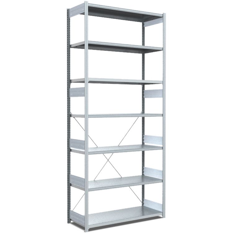 Fachbodenregale Typ M - Fachlast 200 kg - glanzverzinkte Ausführung