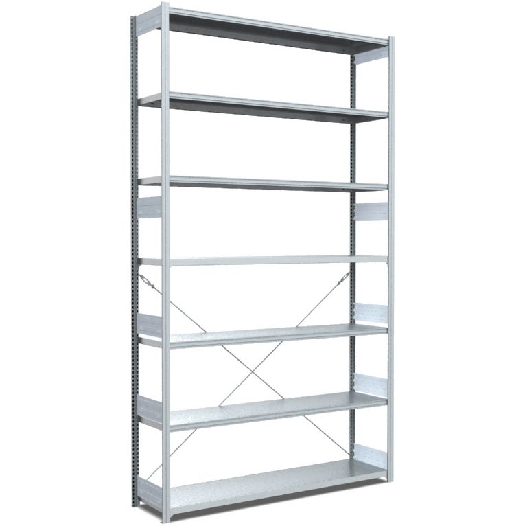 Fachbodenregale Typ M - Fachlast 200 kg - glanzverzinkte Ausführung