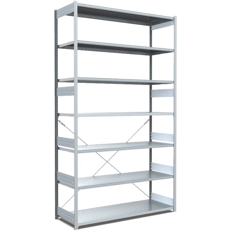 Fachbodenregale Typ M - Fachlast 200 kg - glanzverzinkte Ausführung