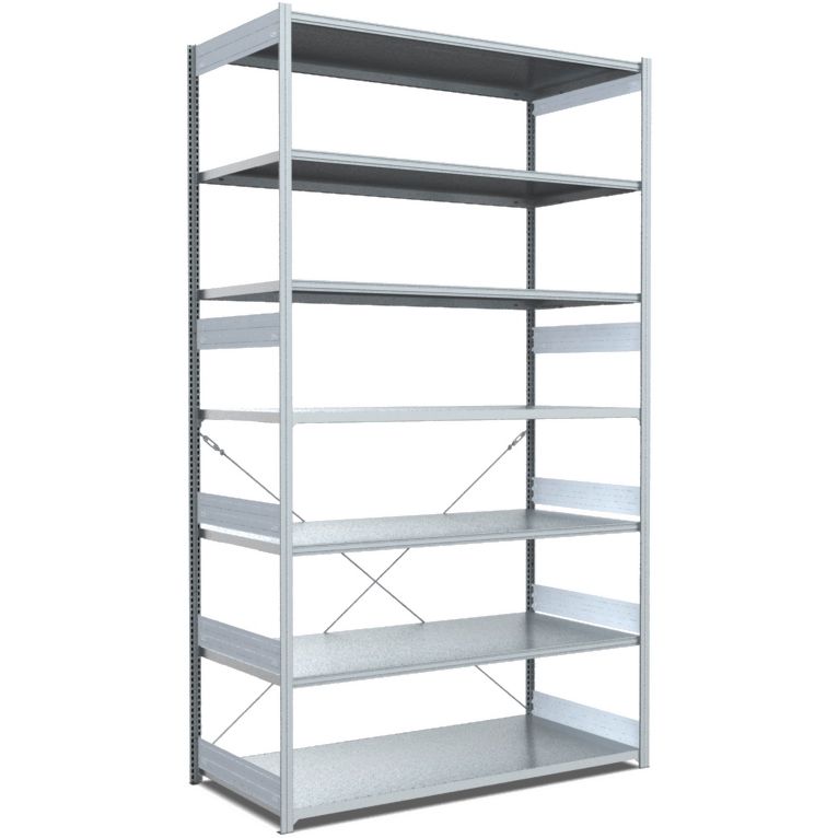 Fachbodenregale Typ M - Fachlast 200 kg - glanzverzinkte Ausführung