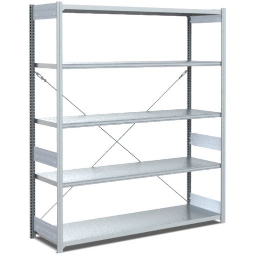 Fachbodenregale Typ L - Fachlast 100 kg - glanzverzinkte Ausführung