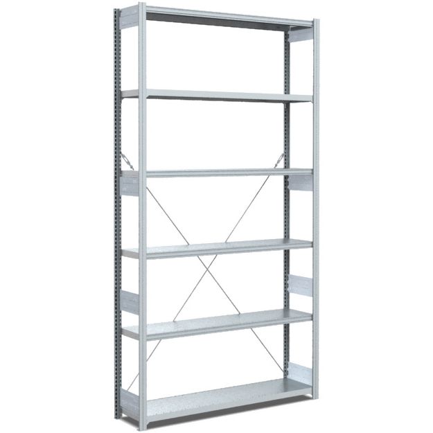 Fachbodenregale Typ L - Fachlast 100 kg - glanzverzinkte Ausführung