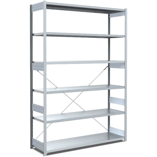 Fachbodenregale Typ L - Fachlast 100 kg - glanzverzinkte Ausführung