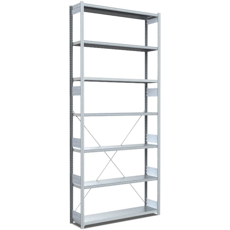 Fachbodenregale Typ L - Fachlast 100 kg - glanzverzinkte Ausführung