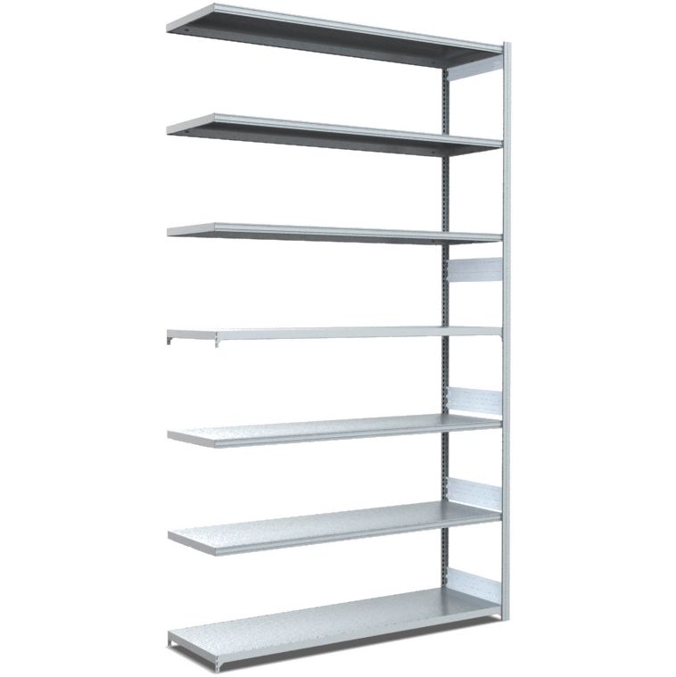 Fachbodenregale Typ L - Fachlast 100 kg - glanzverzinkte Ausführung