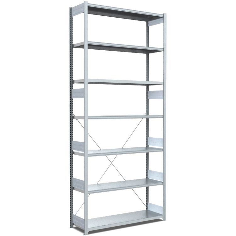 Fachbodenregale Typ S - Fachlast 300 kg - glanzverzinkte Ausführung