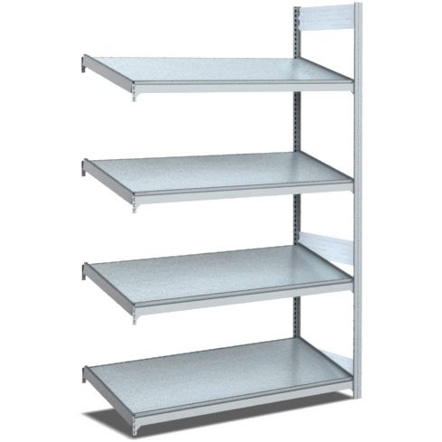 Bereitstellregale - einfach tief/mit schrägen Böden, glanzverzinkte Ausführung