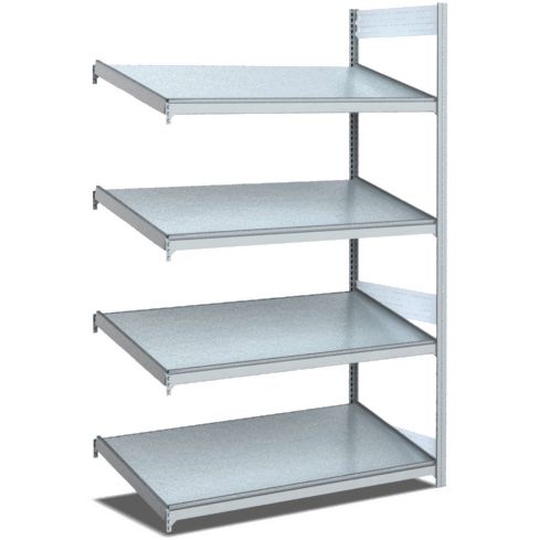 Bereitstellregale - einfach tief/mit schrägen Böden, glanzverzinkte Ausführung