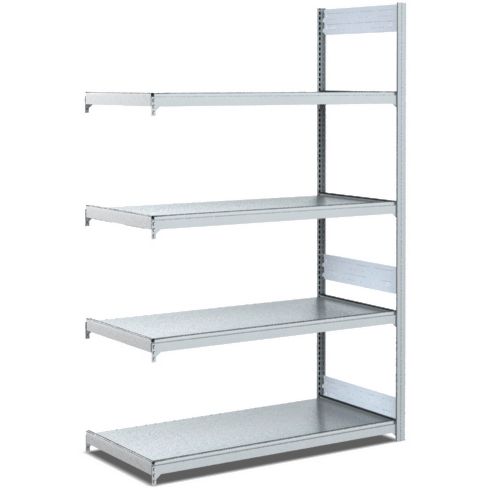 Bereitstellregale - einfach tief/mit geraden Böden, glanzverzinkte Ausführung