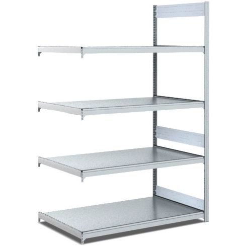 Bereitstellregale - einfach tief/mit geraden Böden, glanzverzinkte Ausführung