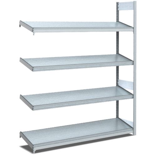 Bereitstellregale - einfach tief/mit schrägen Böden, glanzverzinkte Ausführung