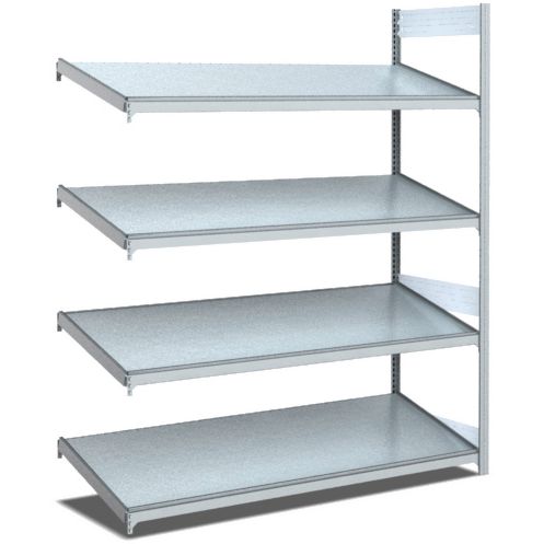Bereitstellregale - einfach tief/mit schrägen Böden, glanzverzinkte Ausführung