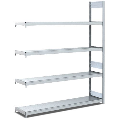 Bereitstellregale - einfach tief/mit geraden Böden, glanzverzinkte Ausführung