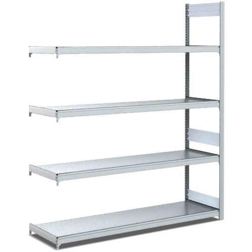 Bereitstellregale - einfach tief/mit geraden Böden, glanzverzinkte Ausführung