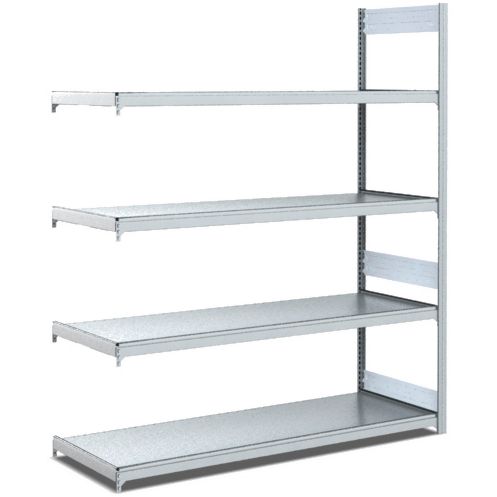 Bereitstellregale - einfach tief/mit geraden Böden, glanzverzinkte Ausführung