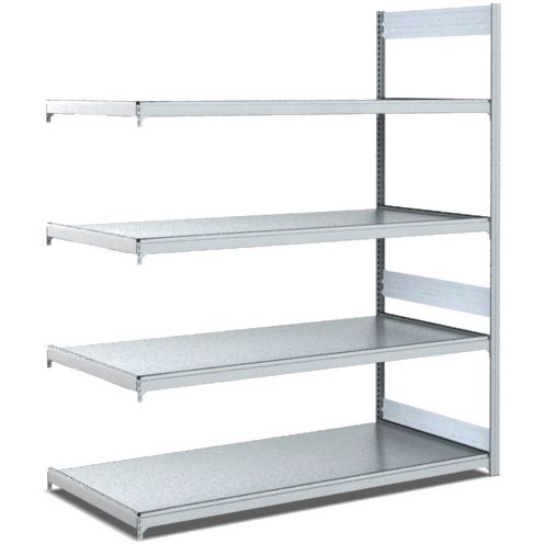 Bereitstellregale - einfach tief/mit geraden Böden, glanzverzinkte Ausführung