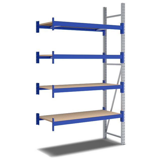 Weitspannregale System Flex - mit Spanplattenböden