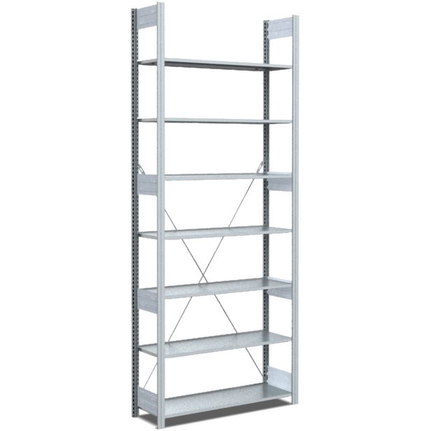 Archivregale - einseitige Nutzung, glanzverzinkte Ausführung