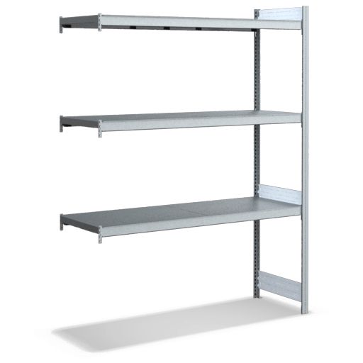 Großfachregale mit Stahlböden - glanzverzinkte Ausführung