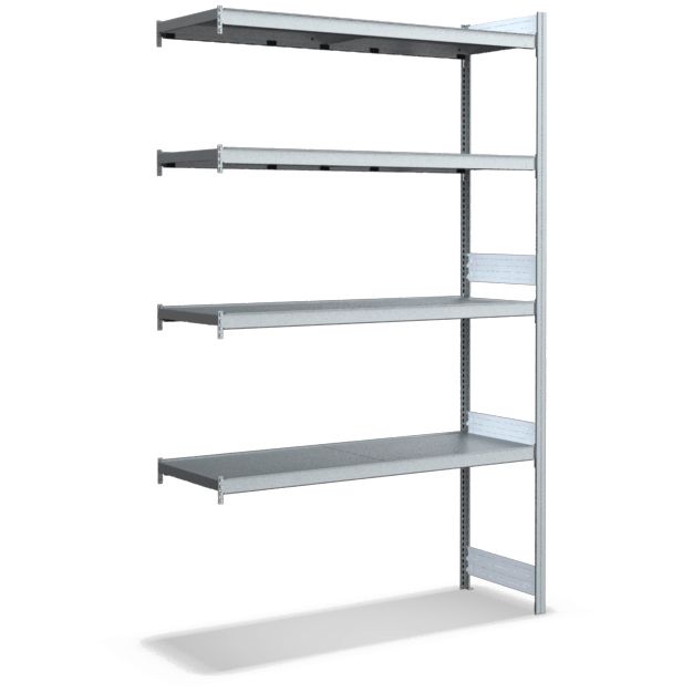 Großfachregale mit Stahlböden - glanzverzinkte Ausführung