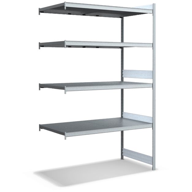 Großfachregale mit Stahlböden - glanzverzinkte Ausführung