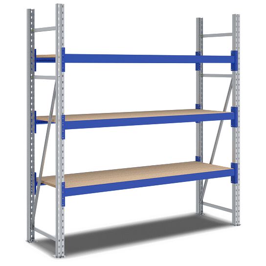 Weitspann-Komplettregale - mit Spanplattenböden