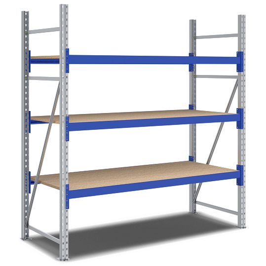 Weitspann-Komplettregale - mit Spanplattenböden