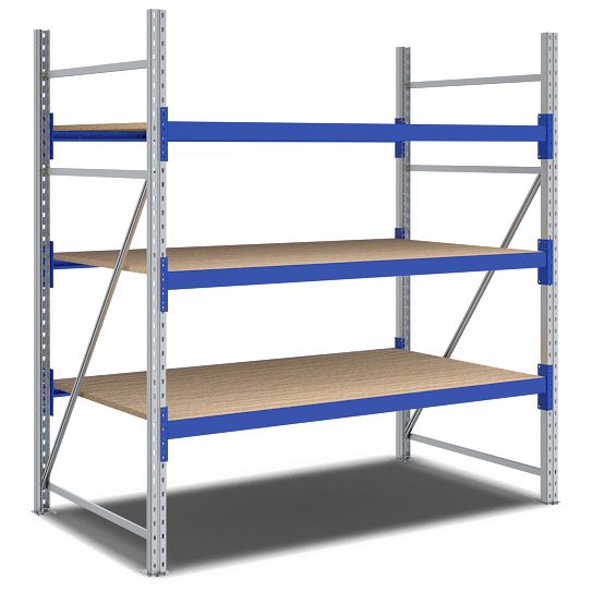 Weitspann-Komplettregale - mit Spanplattenböden