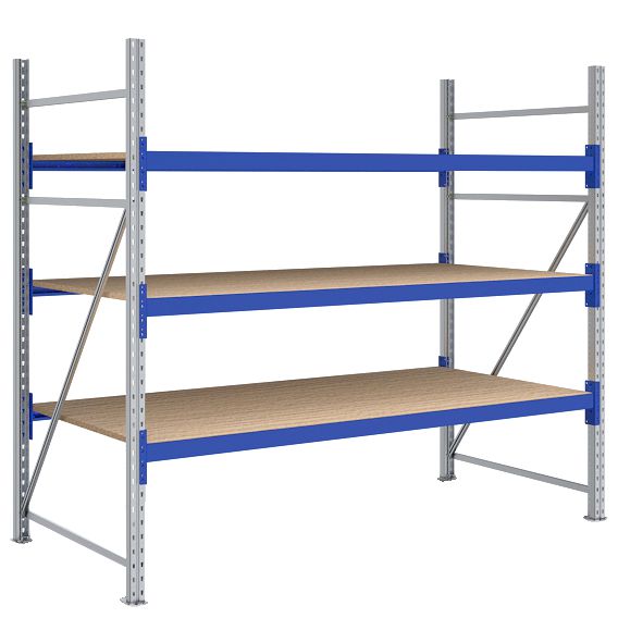 Weitspannregale System Flex - mit Spanplattenböden