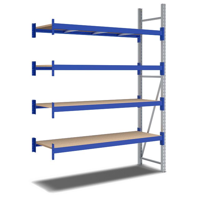 Weitspannregale System Flex - mit Spanplattenböden