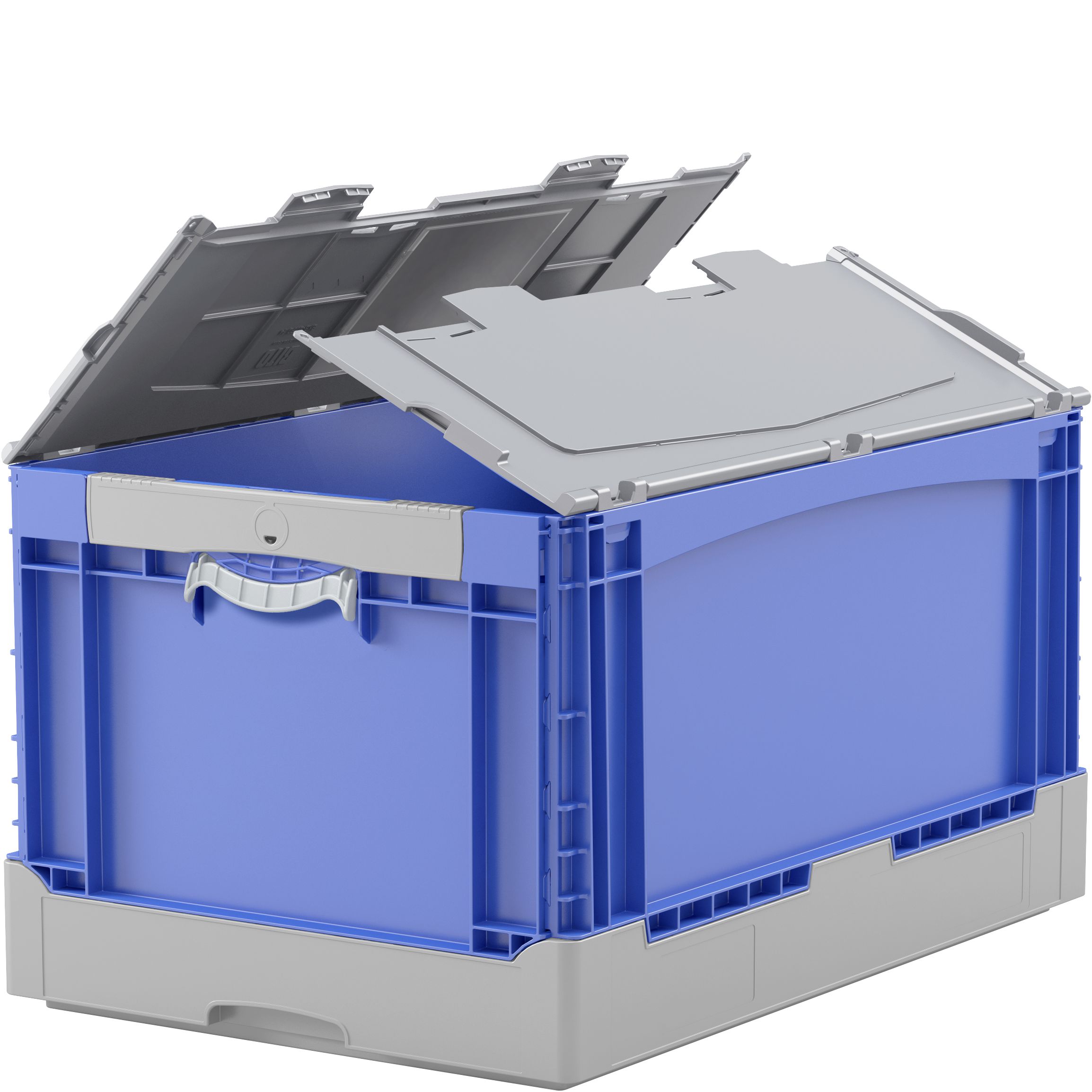 Klappboxen EQ EQD64281LR - mit Rippenboden und anscharniertem zweiteiligem Klappdeckel