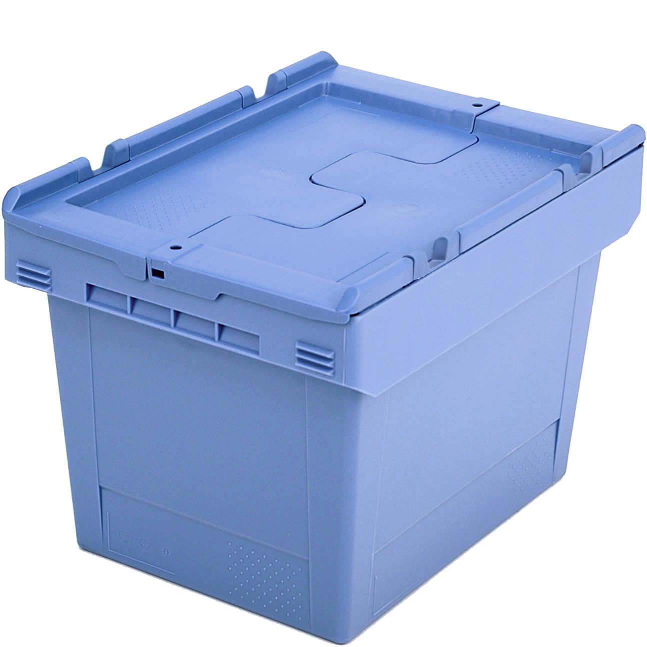 Mehrwegbehälter MB MBDU43271 - mit anscharniertem zweiteiligem und umreifbarem Klappdeckel