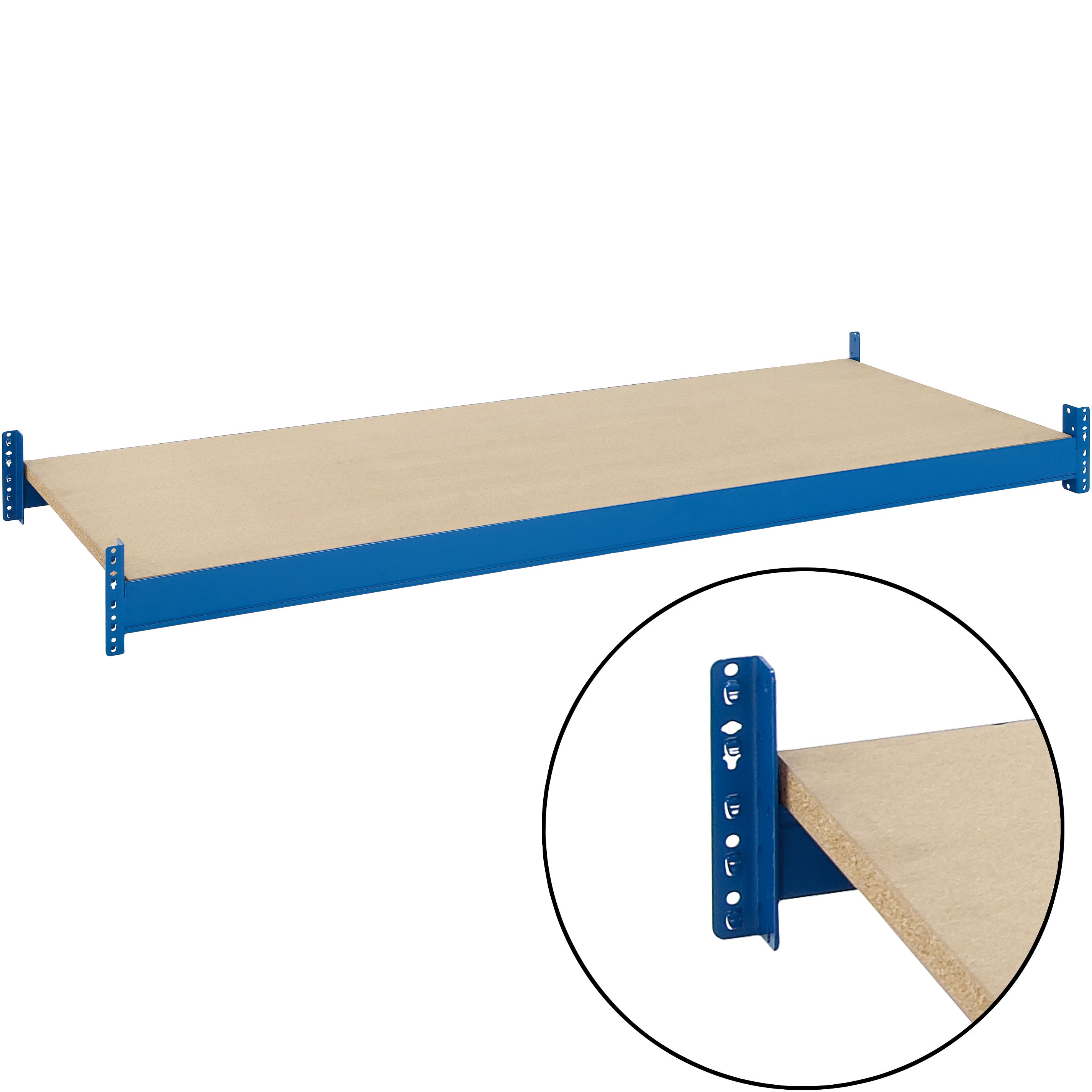 Komplette Fachebenen - mit Spanplattenböden, auf Stufentraversen, 1 Ebene