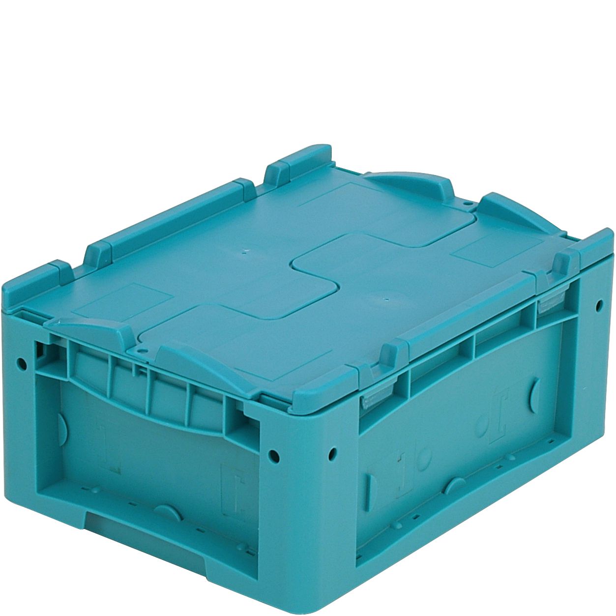 Kleinladungsträger KLT KLTD43170 - mit anscharniertem zweiteiligem Klappdeckel