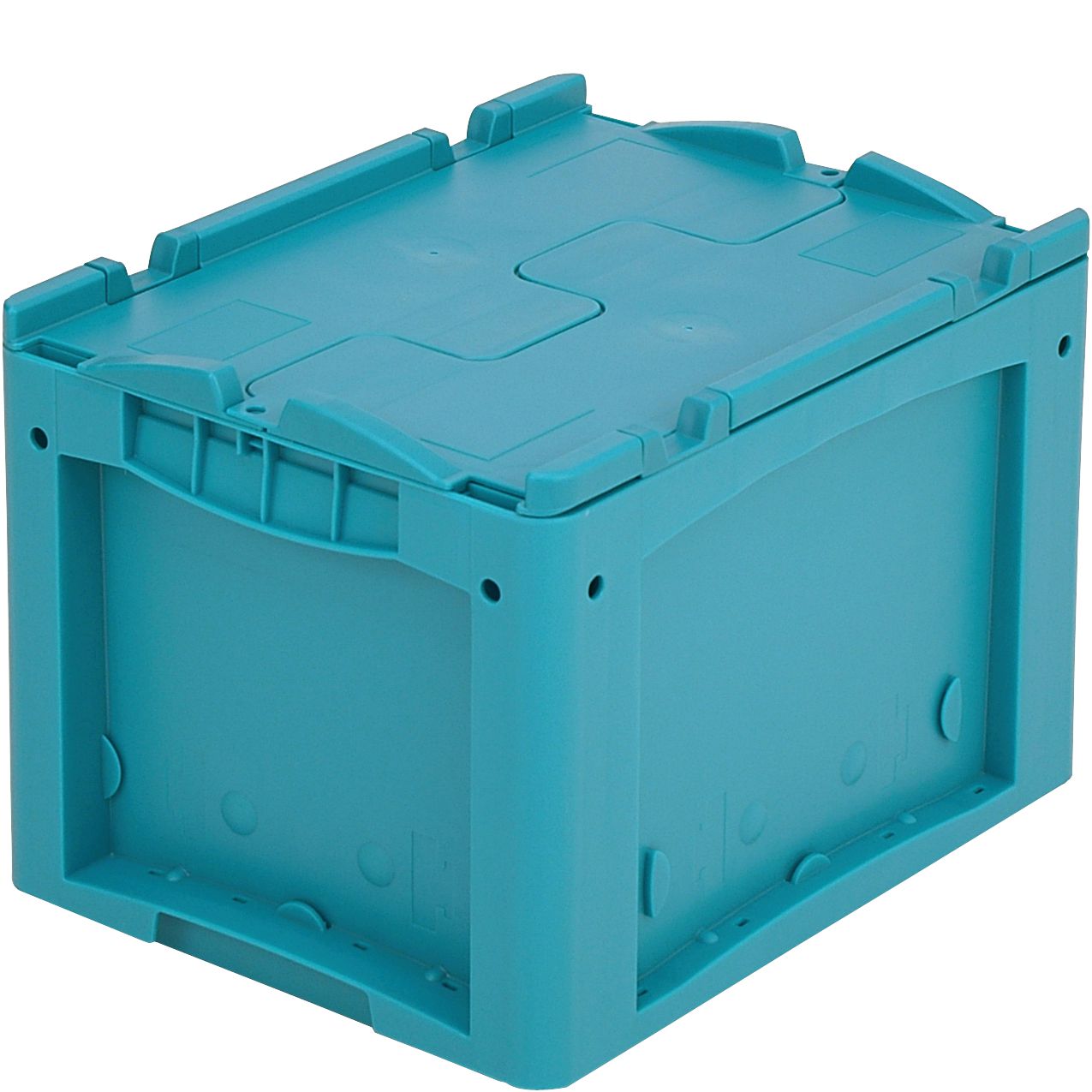 Kleinladungsträger KLT KLTD43270 - mit anscharniertem zweiteiligem Klappdeckel